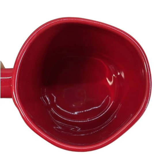 New Rae Dunn "Jingle Bells" Red Christmas Mug with Santa Hat Top - Picture 5 of 6